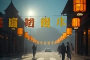 《长夜列车》车窗透出的暖黄灯带与铁轨
